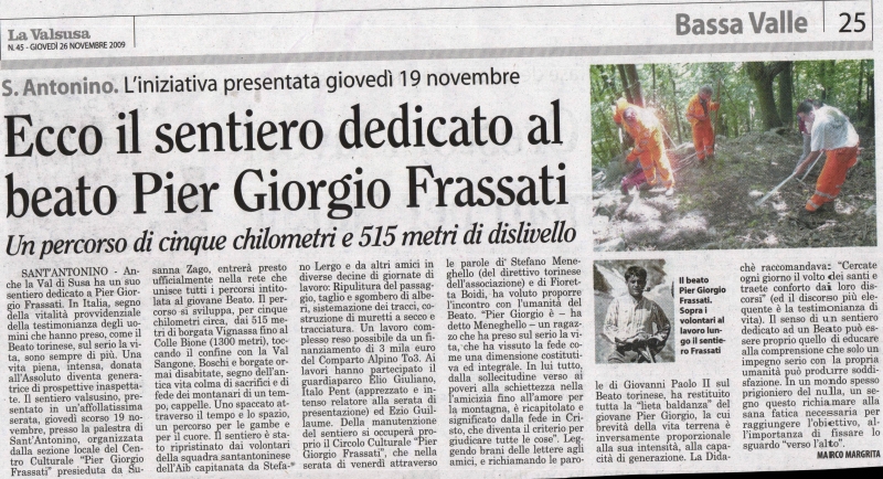 articolo sentiero frassati